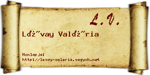 Lévay Valéria névjegykártya